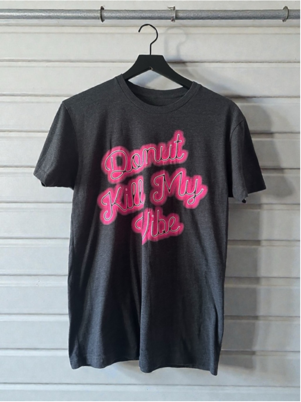 Donut Bar Donut Kill My Vibe Graphic Tee Small Charcoal Pink
